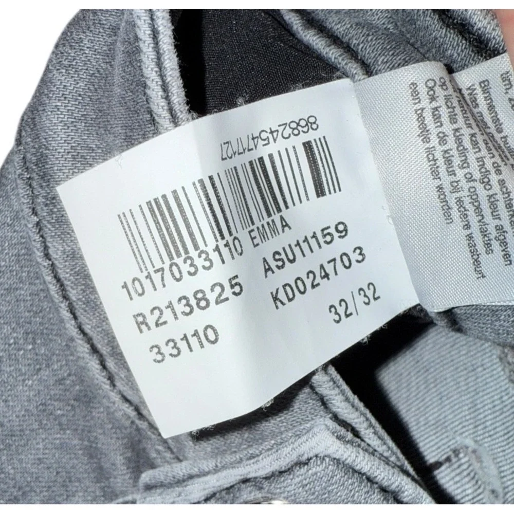 Mavi Emma Slim Boyfriend Grey Wash Denim Jeans‎ Stretch Womens Size 32